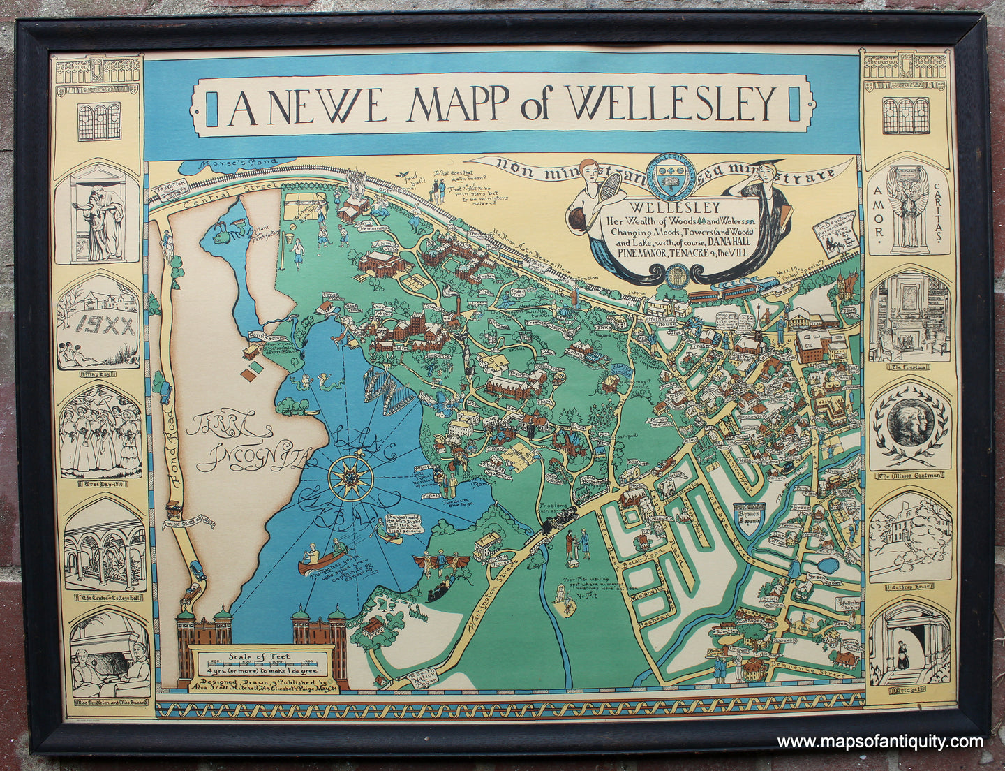 Antique-Map-Pictorial-A-Newe-Mapp-of-Wellesley-1924-Alva-Scott-Mitchell-&-Elizabeth-PaigeMaps-of-Antiquity