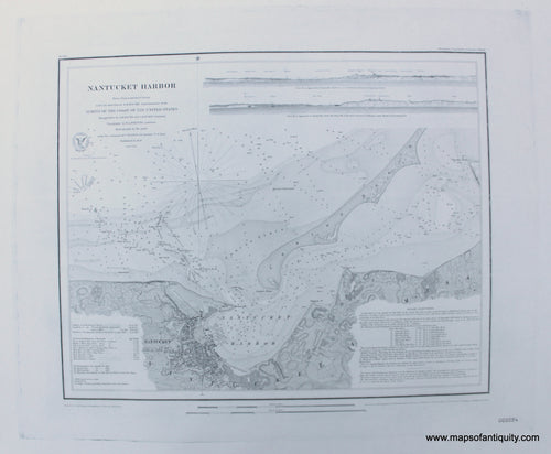 Restrike-Chart-Nantucket-Harbor-Restrike-1974-Nantucket-1800s-19th-century-Maps-of-Antiquity