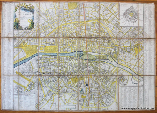 Antique-Hand-Colored-Folding-Map-Plan-de-Paris-1785-Brion-de-la-Tour-Paris-1700s-18th-century-Maps-of-Antiquity