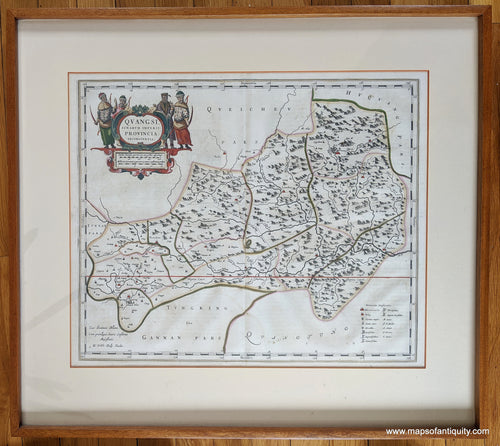 Antique-Hand-Colored-Map-Quangsi-Sinarum-Imperii-Provincia-Decimatertia-Asia-China-1655-Blaeu-Maps-Of-Antiquity-1600s-17th-century