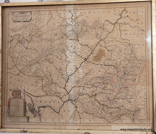 Genuine-Antique-Map-Aragon-Spain-Novissima-Arragoniae-Regni-Tabula.-1641-Hondius-Maps-Of-Antiquity