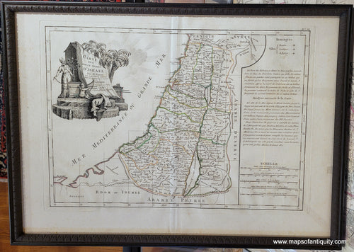 Antique-Hand-Colored-Map-Palestine-Israel-Holy-Land-Carte-Des-Douze-Tribus-D'Israel-**********-Middle-East-Israel-1783-Bonne-Maps-Of-Antiquity