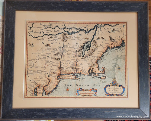 Genuine-Antique-Map-A-Map-of-New-England-and-New-York-1676-Speed-Maps-Of-Antiquity
