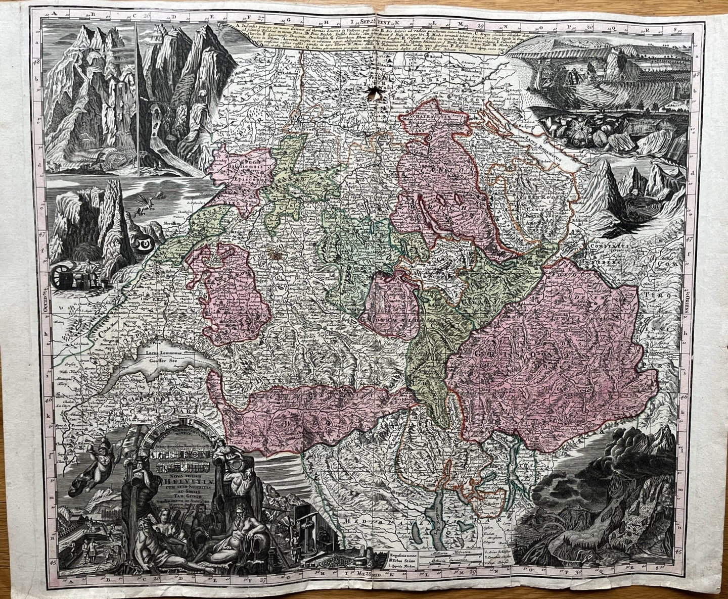 Genuine-Antique-Hand-colored-Map-Nova-Totius-Helvetiae-com-suis-Subditis-Switzerland--maker-Seutter-Maps-Of-Antiquity