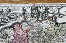 Load image into Gallery viewer, Genuine-Antique-Hand-colored-Map-Postarum-seu-Cursorum-Publicorum-et-Consin-Provincias----Germany-and-neighbors--Seutter-Maps-Of-Antiquity
