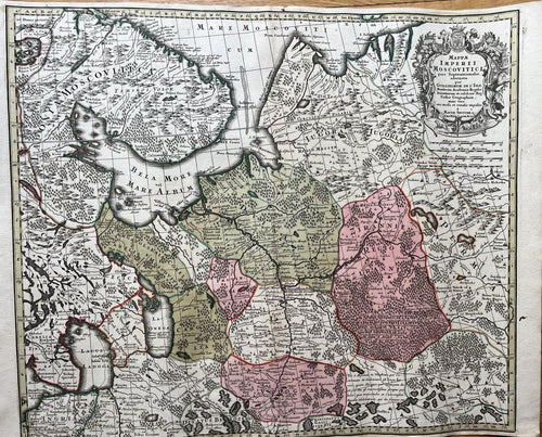 Genuine-Antique-Hand-colored-Map-Moscow-Russia-Mappae-Imperii-Moscovitici--de-LIsle-Seutter-Maps-Of-Antiquity