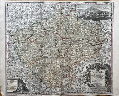 Genuine-Antique-Hand-colored-Map-Germany-Bohemia-Regnum-juxta-XII-Circulos-divisum-cum-Comitatu-Glacensi-et-ditione-Egrana--Seutter-Maps-Of-Antiquity