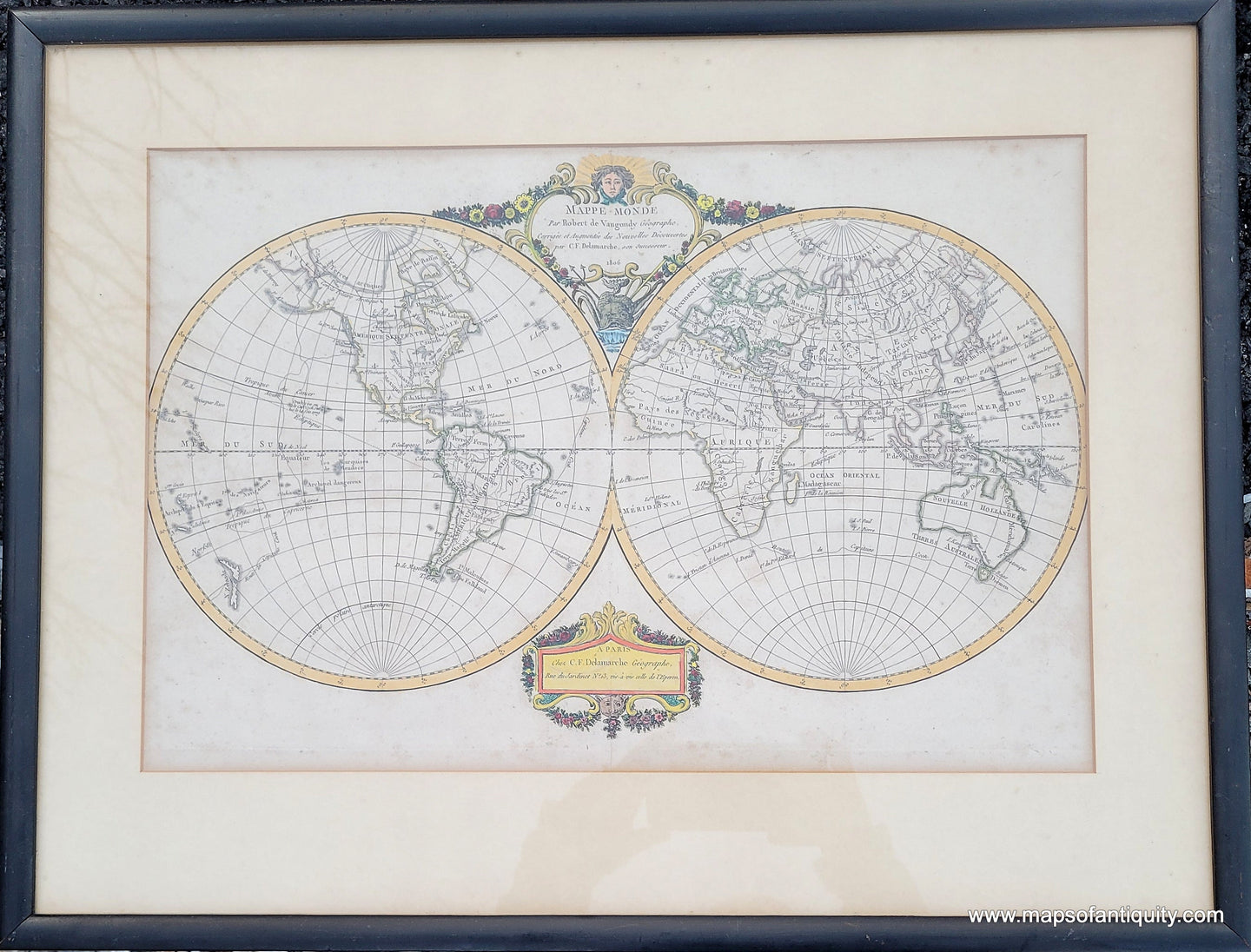 Genuine-Antique-Map-Mappe-Monde-1806-Vaugondy-Delamarche-Maps-Of-Antiquity
