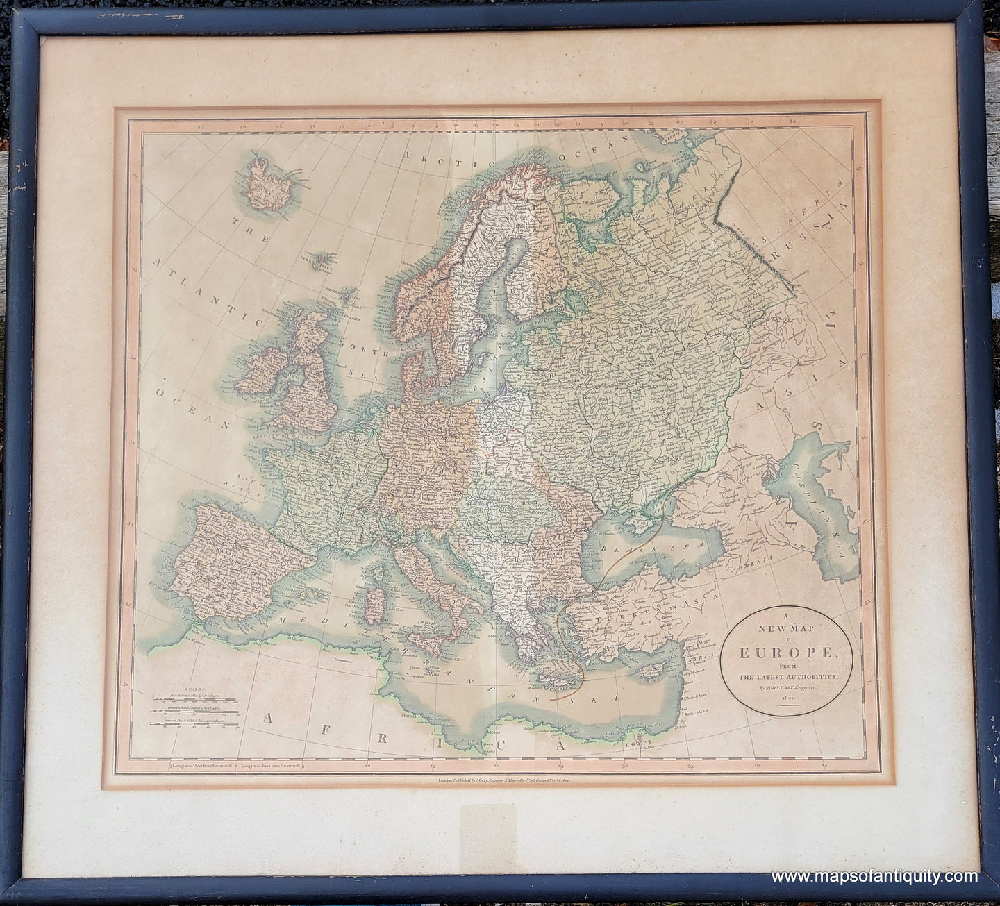 Genuine-Antique-Map-A-New-Map-of-Europe-from-the-Latest-Authorities-1806-Cary-Maps-Of-Antiquity