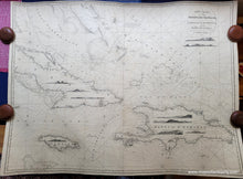 Load image into Gallery viewer, Genuine-Antique-Chart-A-New-Chart-of-the-Windward-Passages-Containing-the-Islands-of-Jamaica-St-Domingo-with-Part-of-Cuba--1836-Norie-Maps-Of-Antiquity
