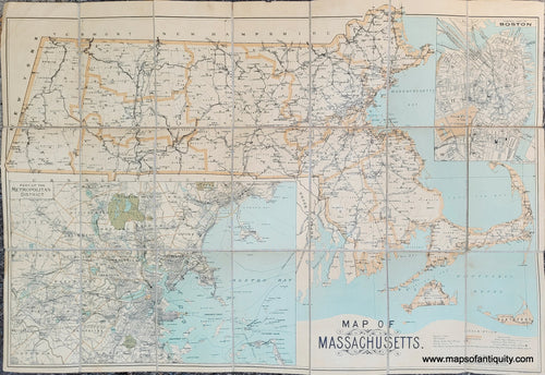 Genuine-Antique-Map-Map-of-Massachusetts-1902-Walker-Maps-Of-Antiquity