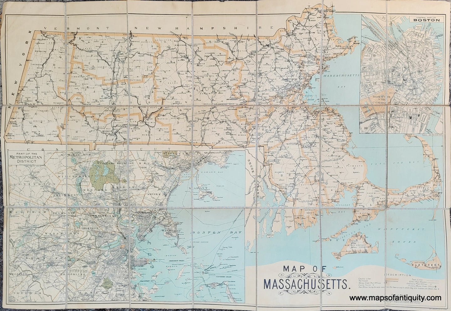 Genuine-Antique-Map-Map-of-Massachusetts-1902-Walker-Maps-Of-Antiquity