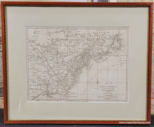 Genuine-Antique-Map-A-New-and-Correct-Map-of-North-America-in-which-the-places-of-the-principal-engagements-during-the-present-war-are-accurately-inserted-and-the-Boundaries-as-Settled-by-Treaty-in-1783-Clearly-Marked-1783-Bew-Political-Magazine-Maps-Of-Antiquity