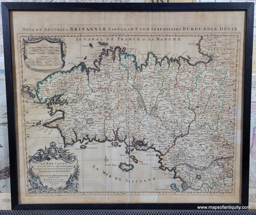 Genuine-Antique-Map-Brittany-France---Nova-et-Acurata-Britanniae-tabula-ad-usum-Serenissimi-Burgundiae-Ducis-La-Bretagne-divisee-en-ses-Neuf-Evesches-Qui-font-Aussi--1696-Jaillot-Maps-Of-Antiquity