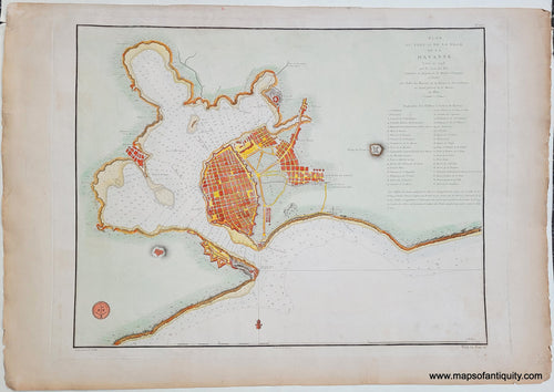 Genuine-Antique-Map-Plan-du-Port-et-de-la-Ville-du-Havana-1800-D-Jose-del-Rio-Depot-General-de-la-Marine-Maps-Of-Antiquity