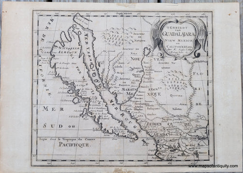 Genuine-Antique-Map-T-Gebiedt-van-Guadalajara-Niew-Mexico-en-Californieenz-1665-Sanson-Maps-Of-Antiquity