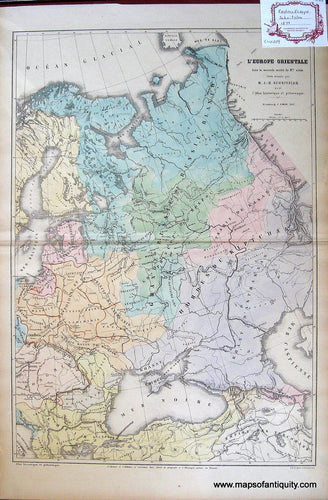 Antique-Map-L'Europe-Orientale-dans-la-seconde-moitie-du-XV-siÃƒÆ’Ã‚Â¨cle