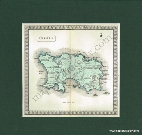 Antique-Hand-Colored-Map-Jersey--Europe-United-Kingdom-1817-Thomson-Maps-Of-Antiquity