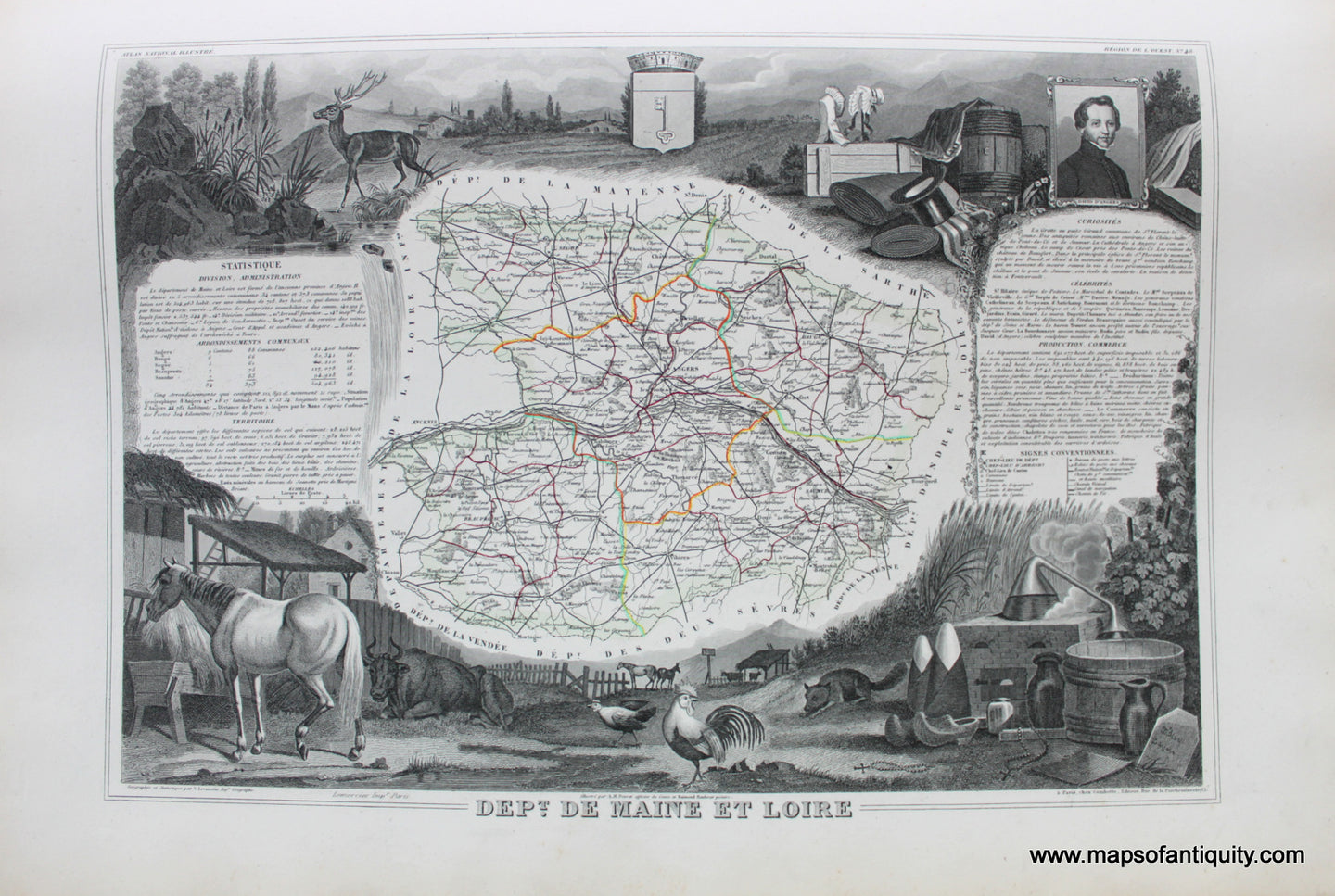 Antique-Map-Dept.-De-Maine-et-Loire