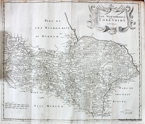 Antique-Black-and-White-Map-The-North-Riding-of-York-Shire-Europe--1695-Morden-Maps-Of-Antiquity