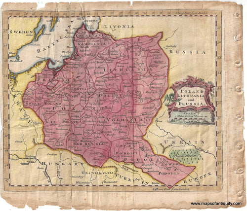 Antique map Poland Lithuania and Prussia Jefferys 1760 hand-colored  Maps of Antiquity