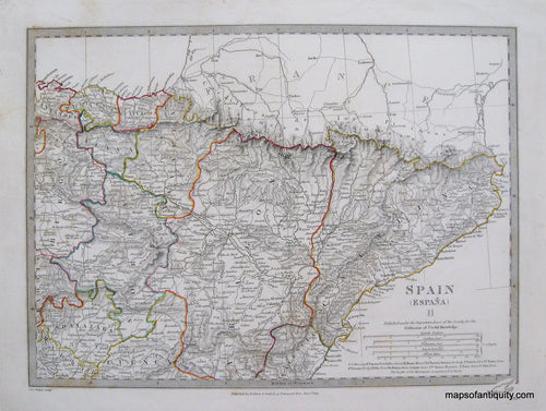 Antique-Hand-Colored-Map-Spain-II-Europe-Spain-1831-SDUK/-Society-for-the-Diffusion-of-Useful-Knowledge-Maps-Of-Antiquity