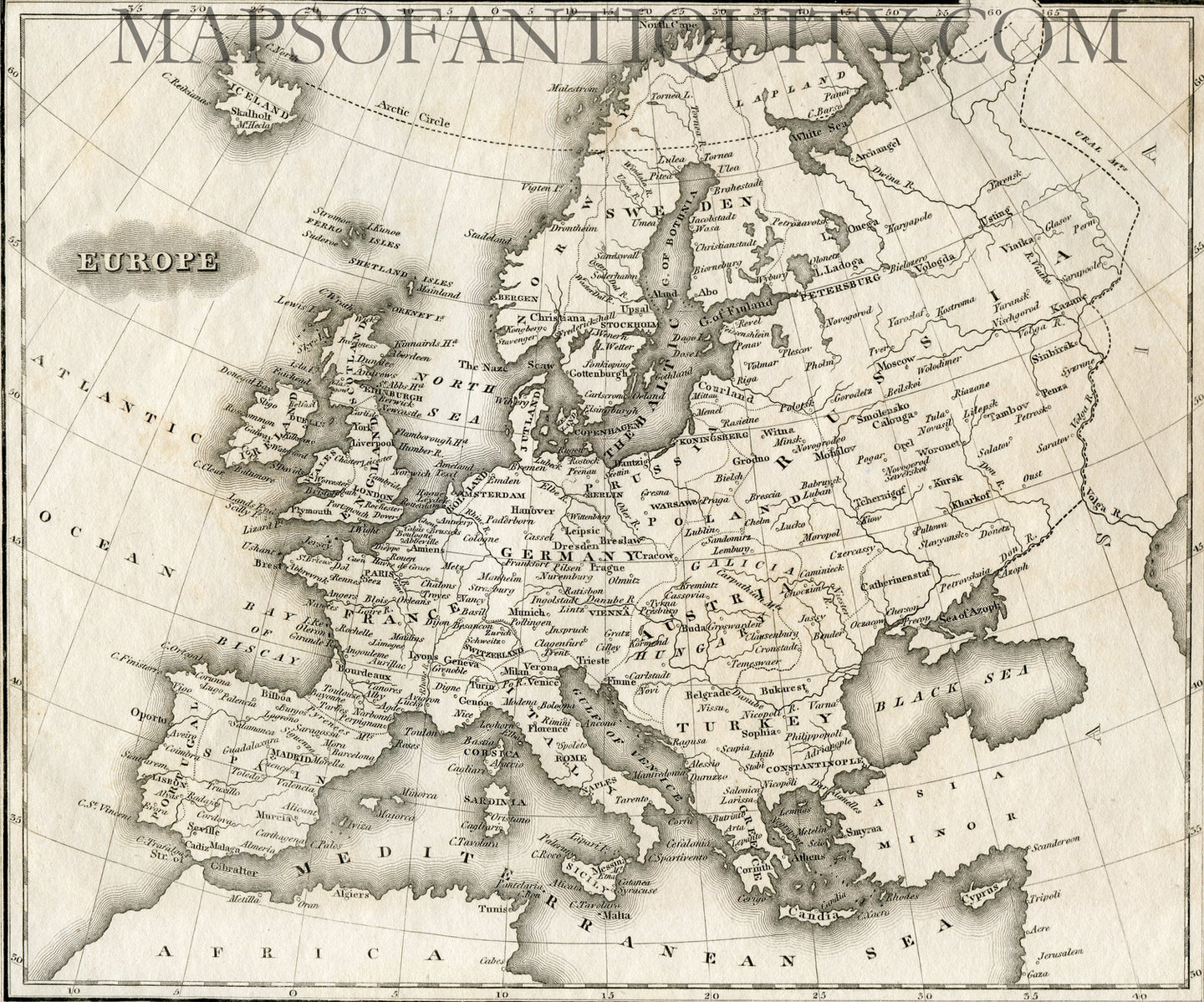 Black-and-white-antique-map-Europe-Europe-Europe-General-1834-Walker-Maps-Of-Antiquity