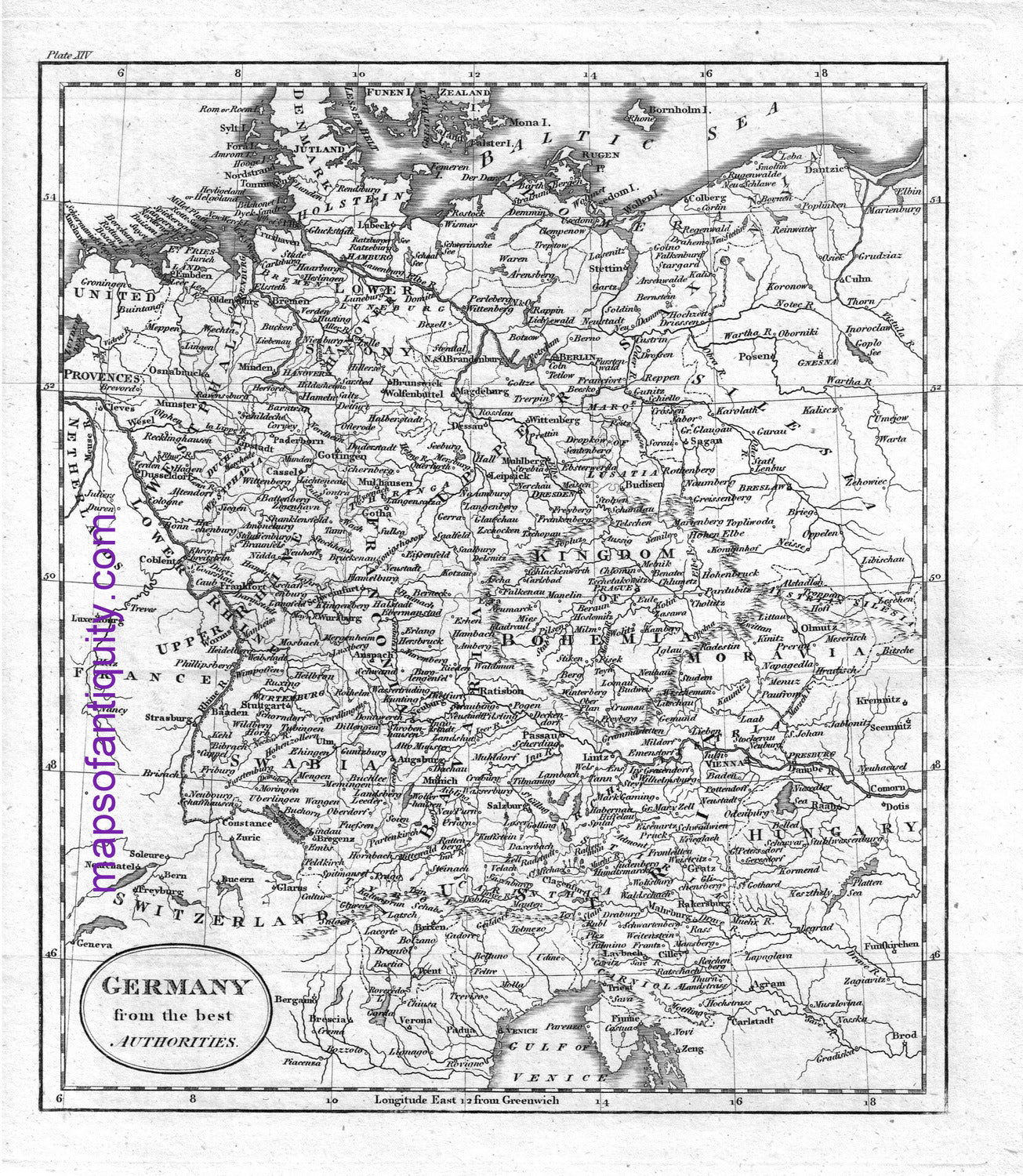 Black-and-white-antique-map-Germany-from-the-Best-Authorities-Europe-Germany-c.-1799-Russell-Maps-Of-Antiquity