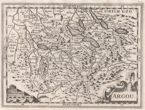 Black-and-white-antique-map-Argou-Europe-Switzerland-1630-Mercator-Maps-Of-Antiquity