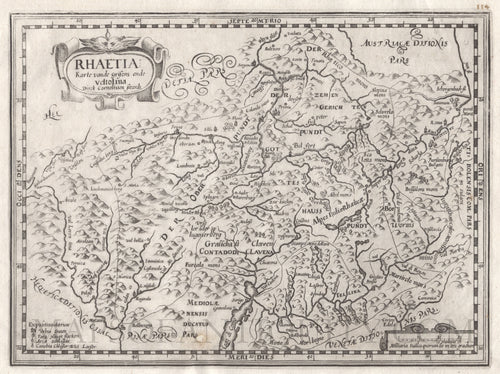 Black-and-white-antique-map-Rhaetia-Karte-Vande-Grifons-Ende-Veltolina-Europe-Germany-c.-1630-Mercator-Maps-Of-Antiquity