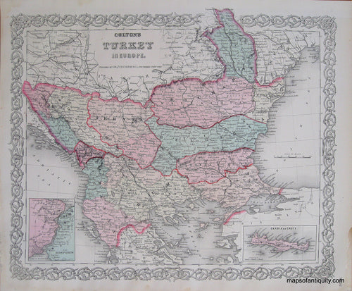 Antique-Hand-Colored-Map-Colton's-Turkey-in-Europe.-Europe-Turkey-in-Europe-1887-Colton-Maps-Of-Antiquity