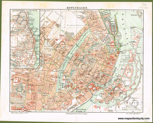 Antique-City-Map-Copenhagen-Kopenhagen-Denmark-Cities-Meyers-1900s-Early-20th-Century-Maps-of-Antiquity