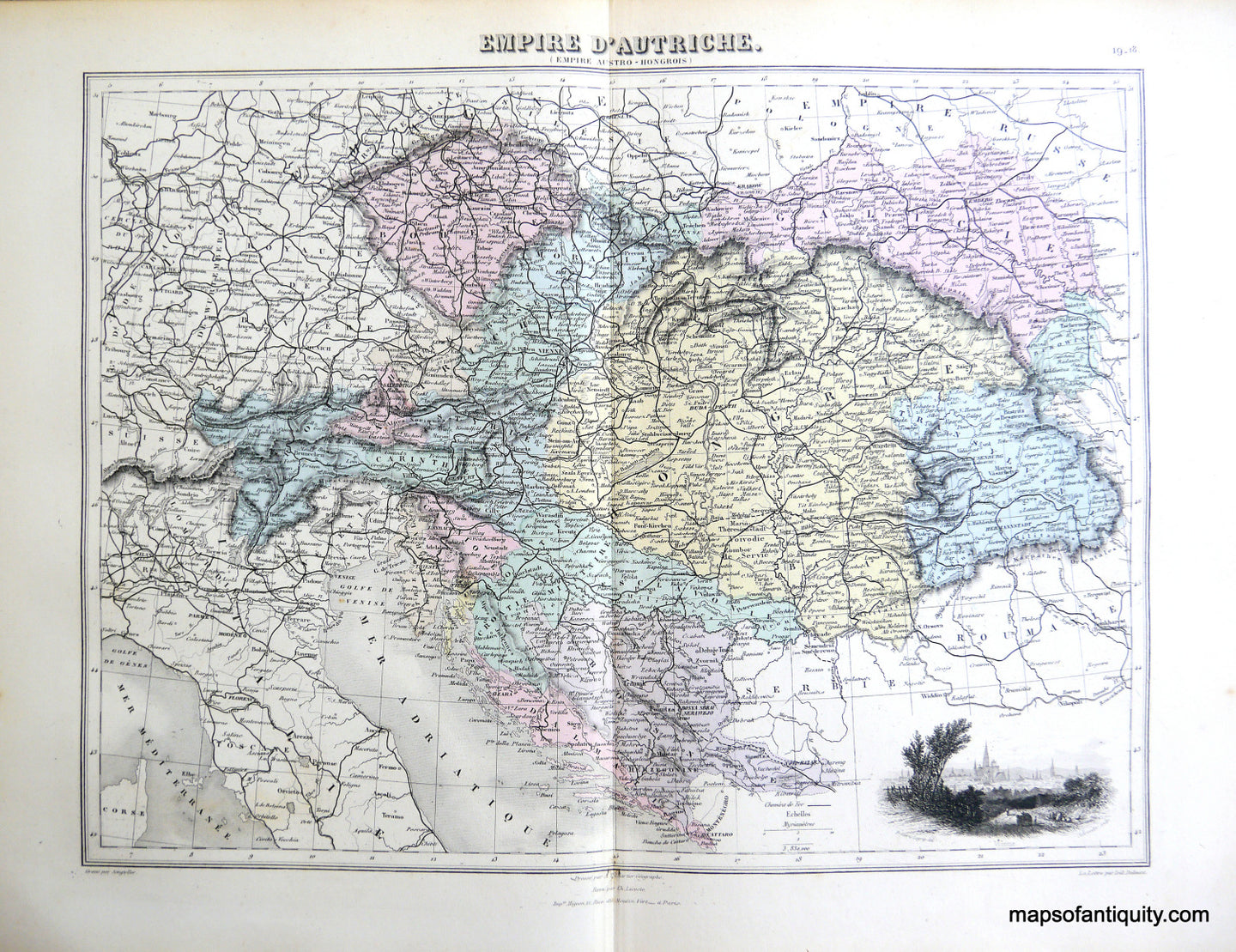 Antique-Hand-Colored-Map-Empire-d'Autriche.-Europe-Austria-1884-Migeon-Maps-Of-Antiquity