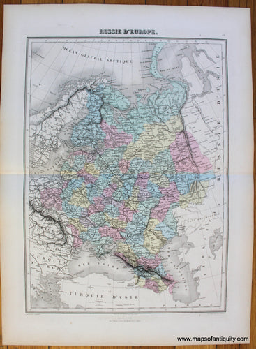 Antique-Hand-Colored-Map-Russie-d'Europe.-Europe-Russia-1884-Migeon-Maps-Of-Antiquity