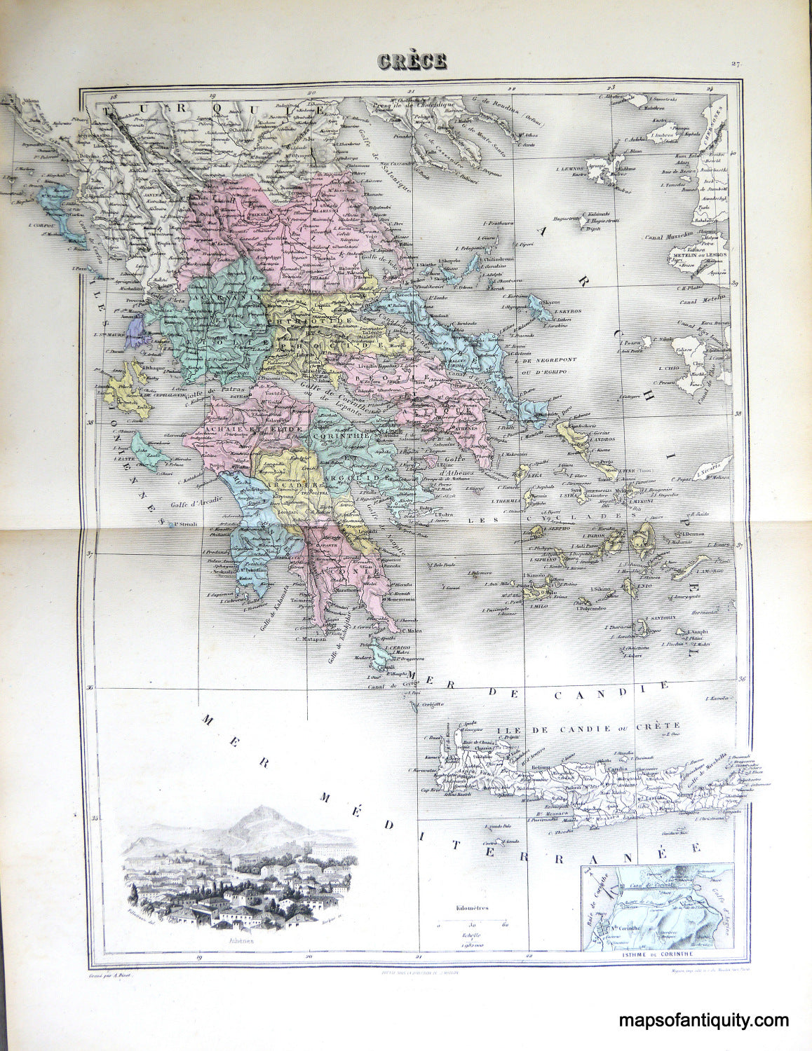 Antique-Hand-Colored-Map-1883-Migeon-Grece-Greece
