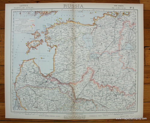 printed-color-Antique-Map-Russia-Sheet-Three-of-Nine-Europe-Russia-1883-Letts-Maps-Of-Antiquity