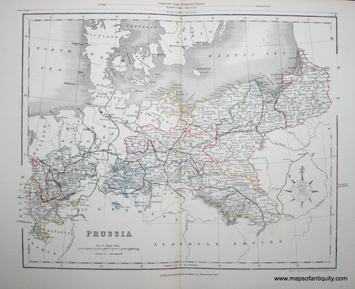Antique-Hand-Colored-Map-Prussia-Europe-Prussia-c.-1850-Appleton-Maps-Of-Antiquity