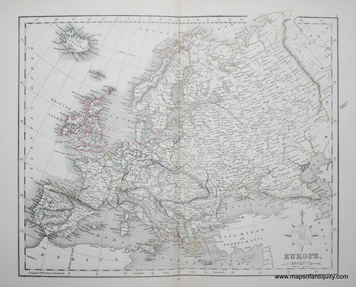 Antique-Hand-Colored-Map-Europe-Europe--c.-1850-Appleton-Maps-Of-Antiquity