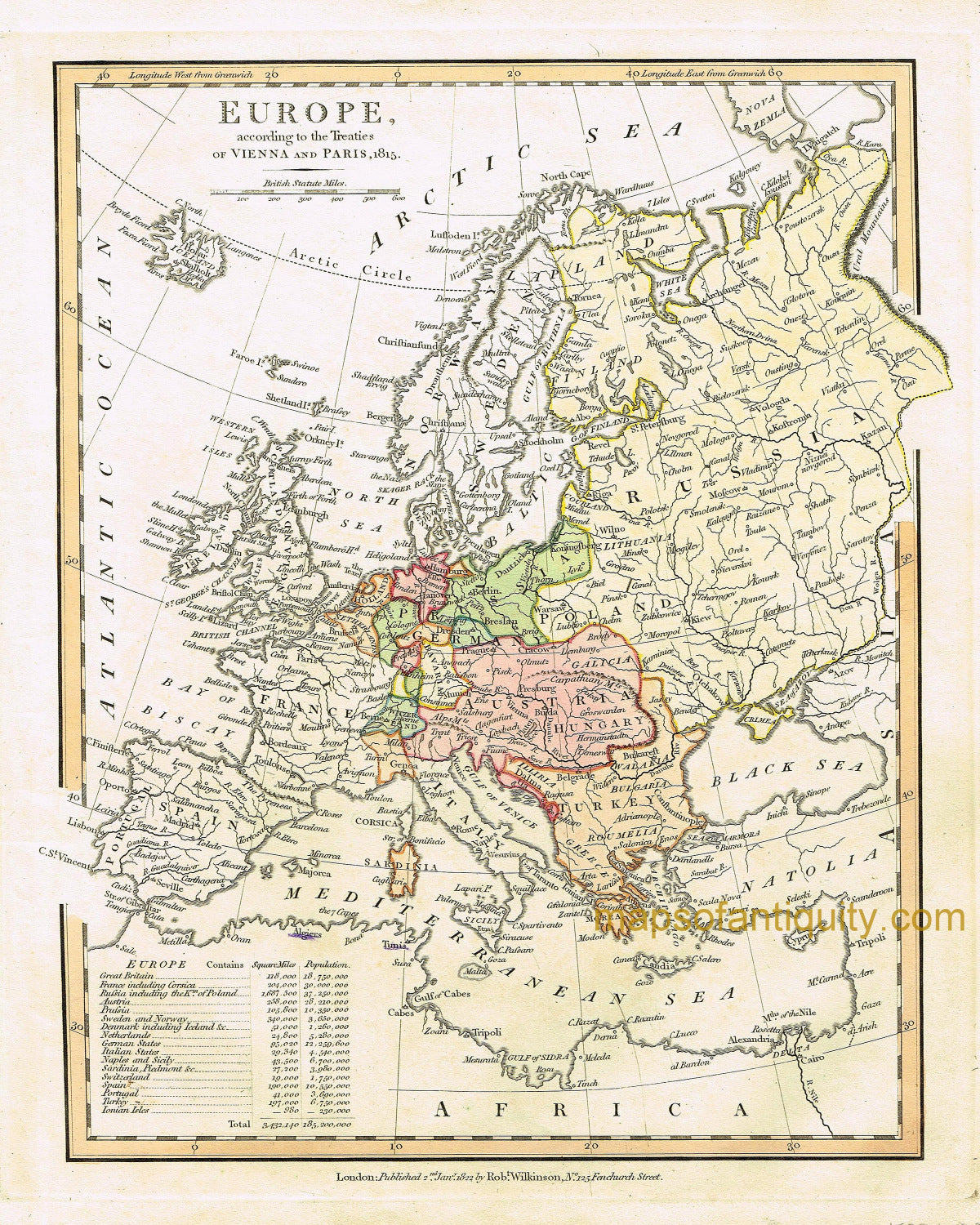 1827 - Europe according to the Treaties of Vienna and Paris 1815 - Ant ...