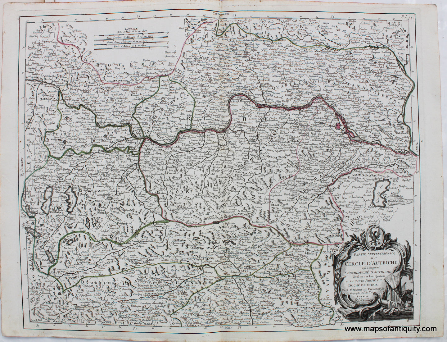 Antique-Map-Austria-Cercle-Autriche-Vaugondy-1777