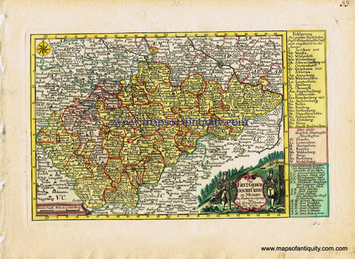 Antique-Hand-Colored-Map-Der-Ertzgebur-GischeCreis-in-Meissen-Europe-Germany-1749-Johann-George-Schreibern-Maps-Of-Antiquity