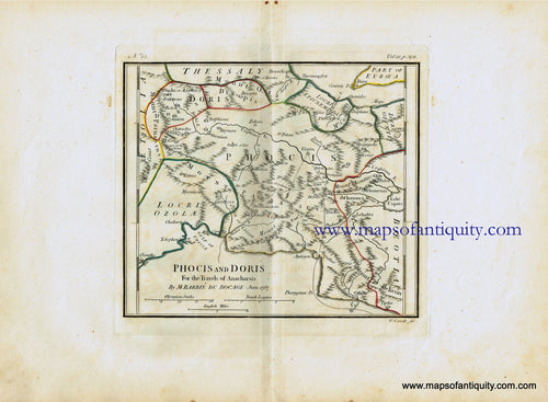 Antique-Hand-Colored-Map-Phocis-and-Doris-Europe-Greece-1791-Barbie-du-Bocage-Maps-Of-Antiquity