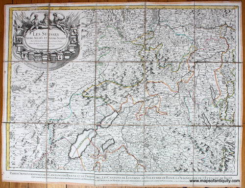 Antique-Hand-Colored-Folding-Map-Map-of-part-of-Switzerland:-Les-Suisses-leur-allies-et-leurs-suiets-Europe-Switzerland-1783-Jaillot-Maps-Of-Antiquity