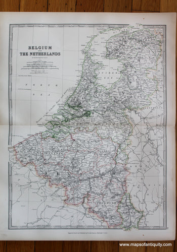 Antique-printed-color-Map-Belgium-and-The-Netherlands-Europe-Belgium-1881-Johnston-Maps-Of-Antiquity