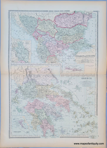Antique-Hand-Colored-Map-Turkey-in-Europe-with-Rumania-Servia-Montenegro-Bulgaria-&c.-Europe-Turkey-Greece-1887-Bradley-Maps-Of-Antiquity