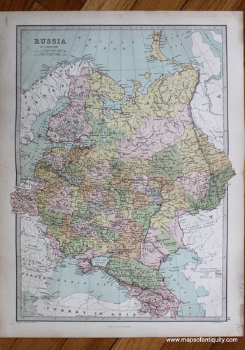 Antique-Printed-Color-Map-Russia-Europe-Russia-1873-J.-Bartholomew-Maps-Of-Antiquity