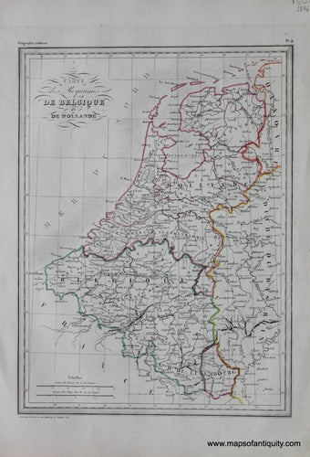 Antique-Hand-Colored-Map-Carte-des-Royaumes-de-Belgique-et-de-Hollande-Europe-Holland-&-The-Netherlands-1846-M.-Malte-Brun-Maps-Of-Antiquity