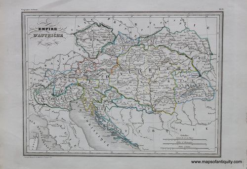 Antique-Hand-Colored-Map-Empire-D'Autriche-Europe-Europe-General-1846-M.-Malte-Brun-Maps-Of-Antiquity