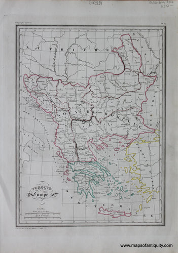 Antique-Hand-Colored-Map-Turquie-Europe-Europe-Turkey-&-the-Mediterranean-1846-M.-Malte-Brun-Maps-Of-Antiquity