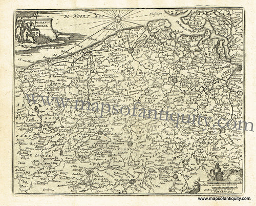 Antique-Black-and-White-Map-Comitatus-Flandriae-(Part-of-Belgium)-Europe-Belgium-1725-De-Aefferden-Maps-Of-Antiquity